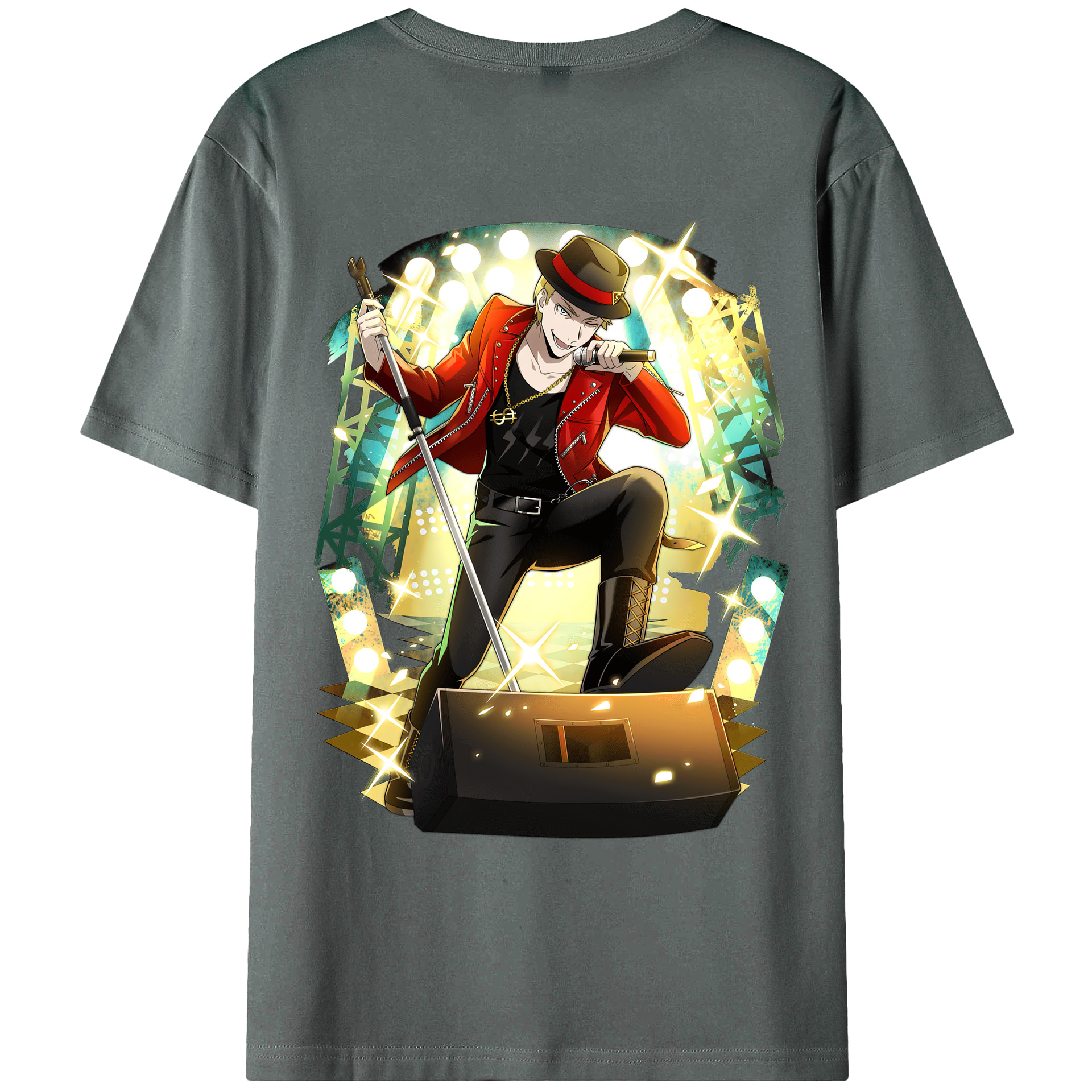 （画像用） 文豪ストレイドッグス Bungo Stray Dogs 綿100％ メンズ半袖Tシャツ（バックプリント） 通気性